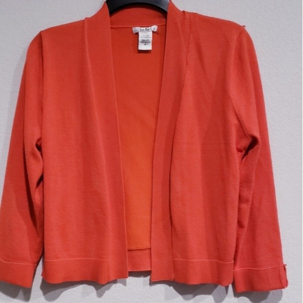Isela orange long sleeve open front cardigan Size S